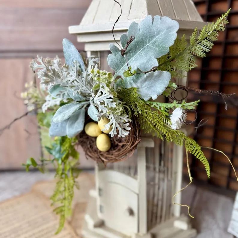 BEST SELLER Bird Nest Wreath, Mothers Day Gift, Spring Wreath, Front Door Decor, Summer Hanger, Egg Wildflower Swag, GIFT