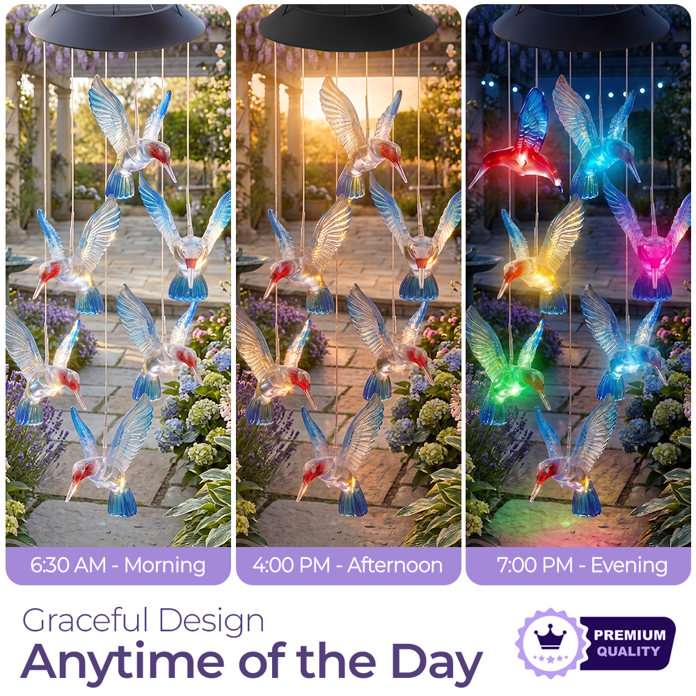 Hummingbird Wind Chime Solar Lights