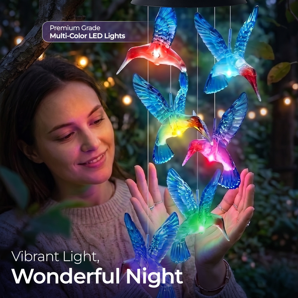 Hummingbird Wind Chime Solar Lights