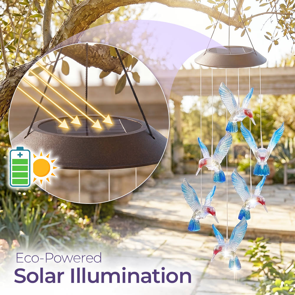 Hummingbird Wind Chime Solar Lights