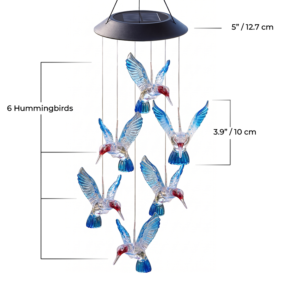 Hummingbird Wind Chime Solar Lights