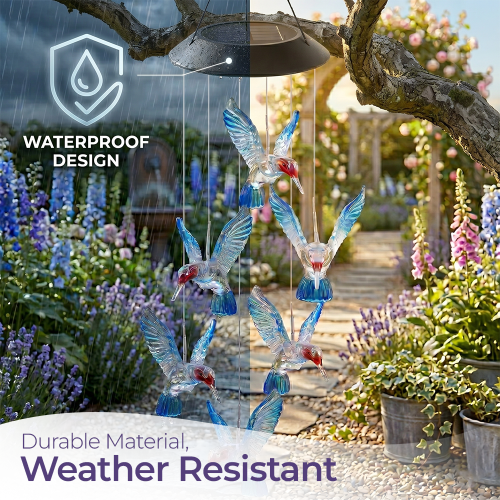Hummingbird Wind Chime Solar Lights