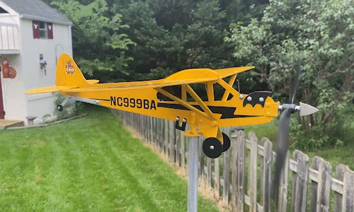 Piper J3 Cub Aircraft Garden Art Decor