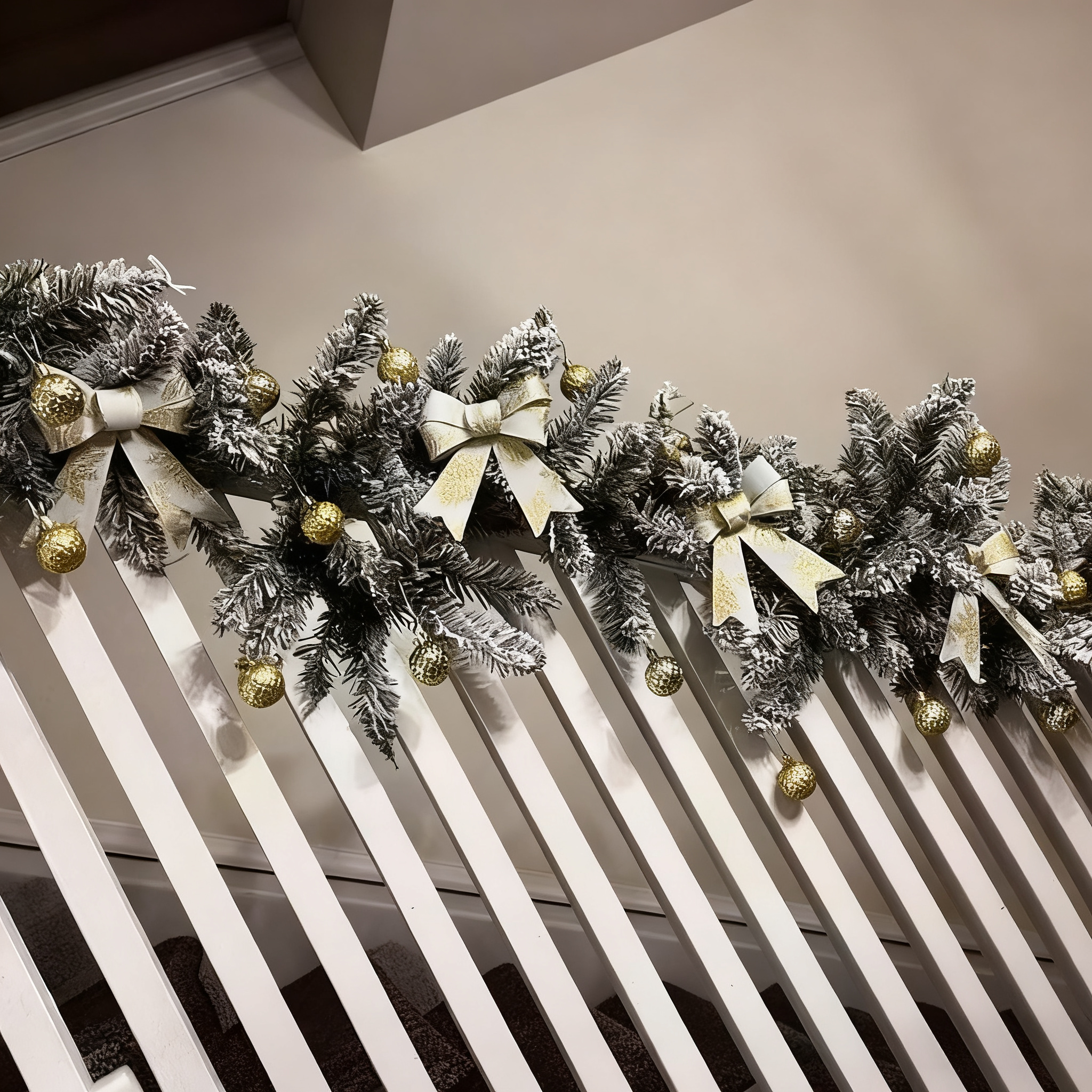 6FT Classic Christmas Snowflake Pine Garland 