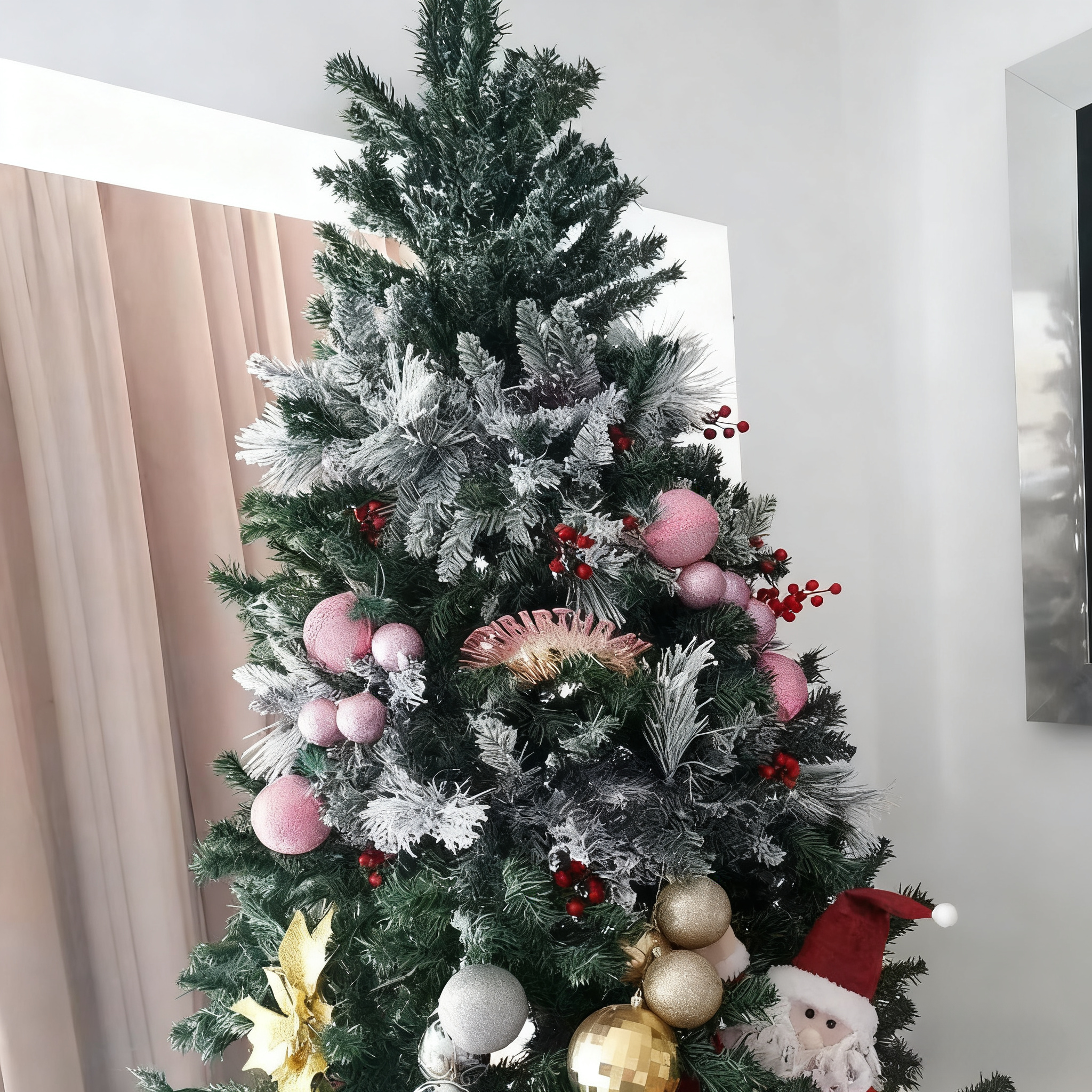 6FT Classic Christmas Snowflake Pine Garland 