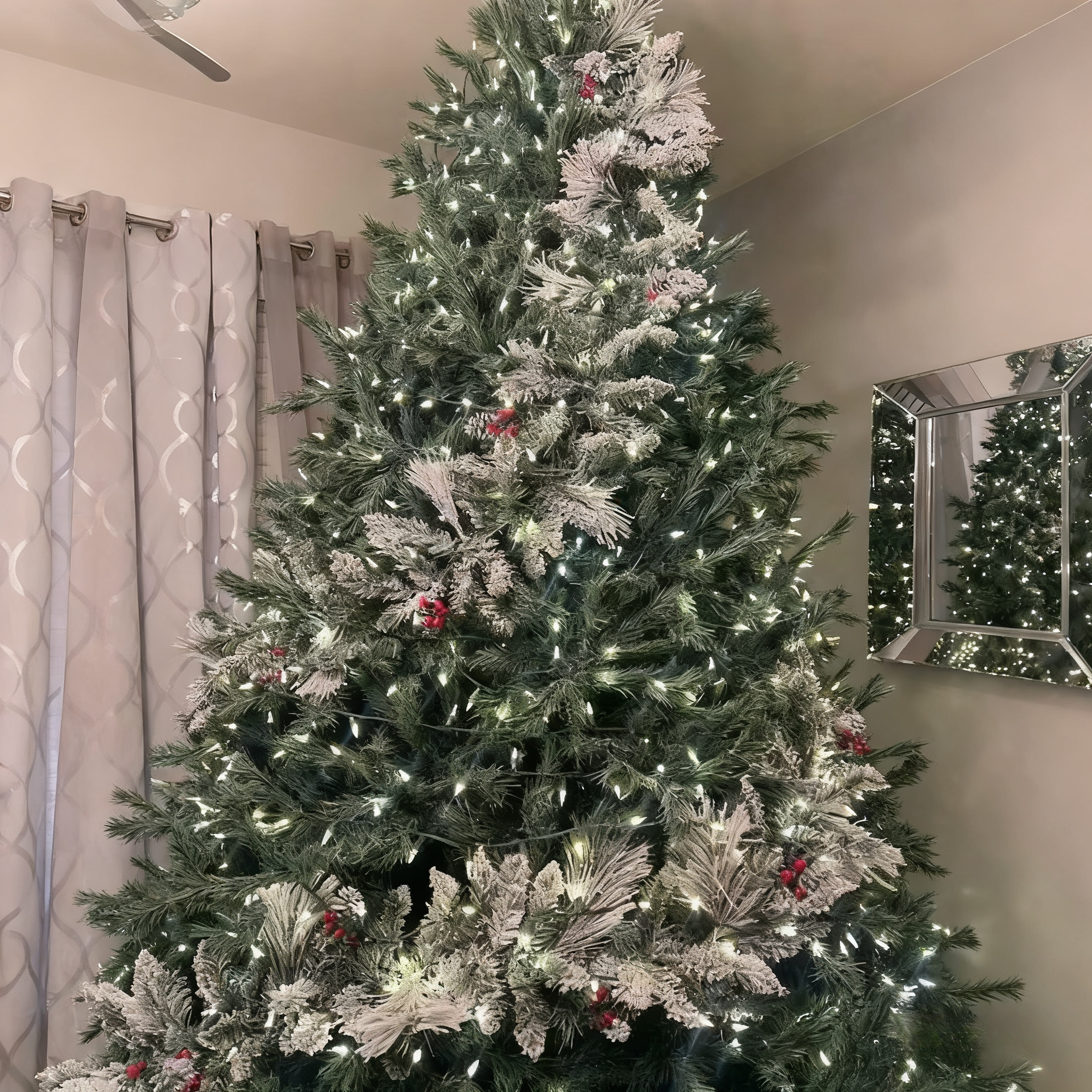 6FT Classic Christmas Snowflake Pine Garland 