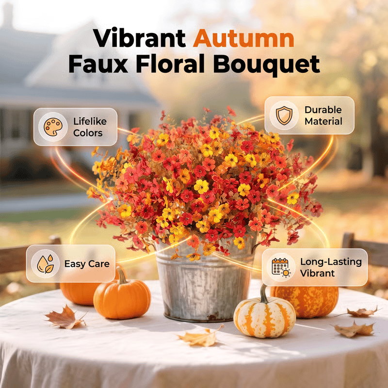 🔥Last Day 70% OFF - 🍁UV-Resistant Artificial Daisy Flowers  for Fall Decor Halloween