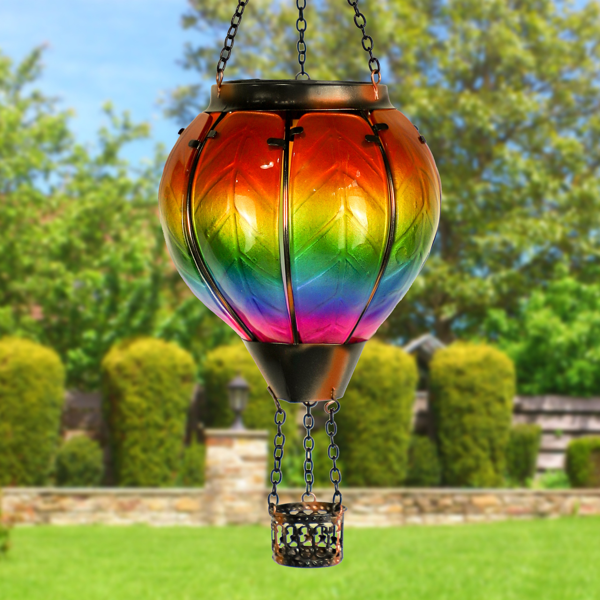 Hot Air Balloon Solar Flame Lantern-Sunset Stripes