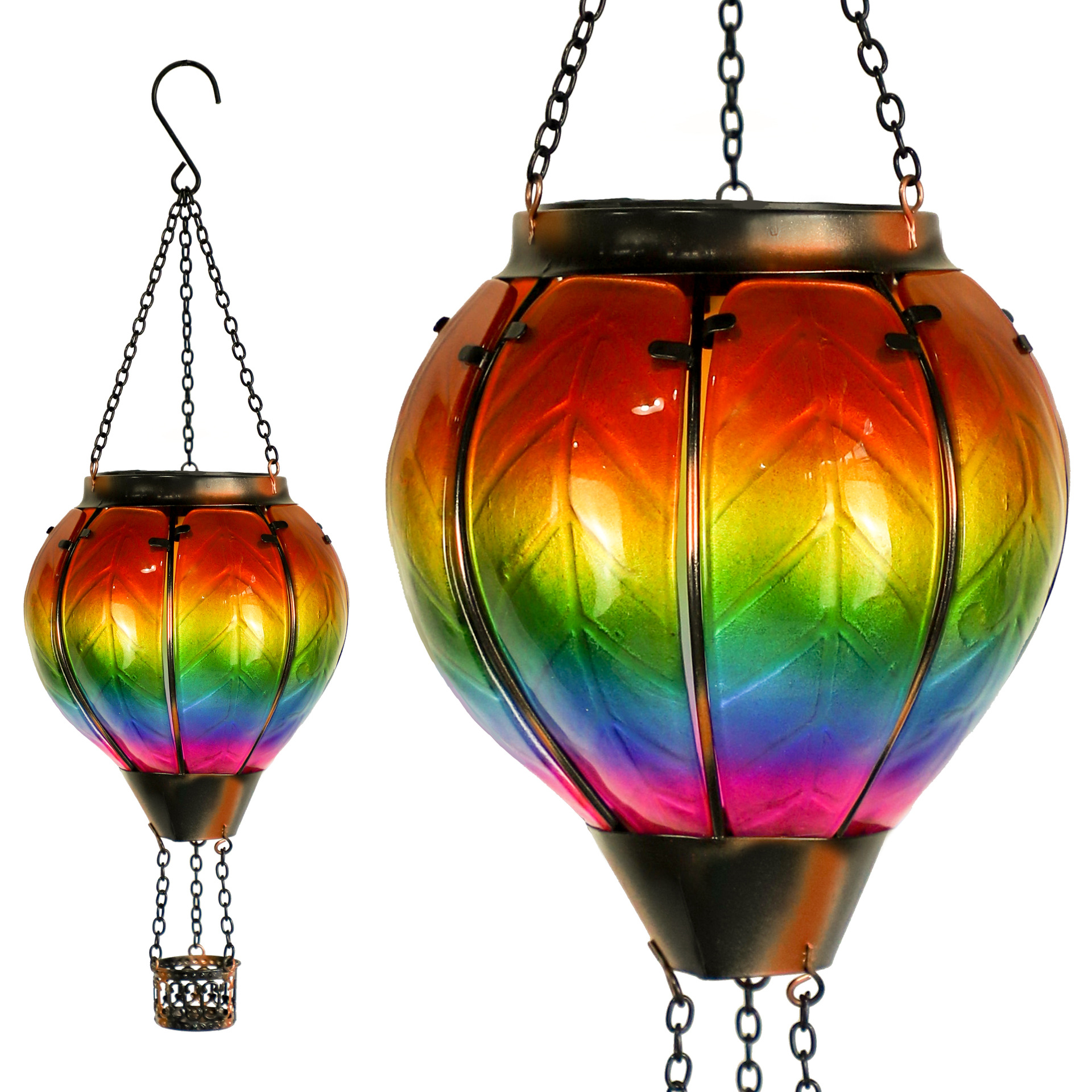 Hot Air Balloon Solar Flame Lantern-Sunset Stripes
