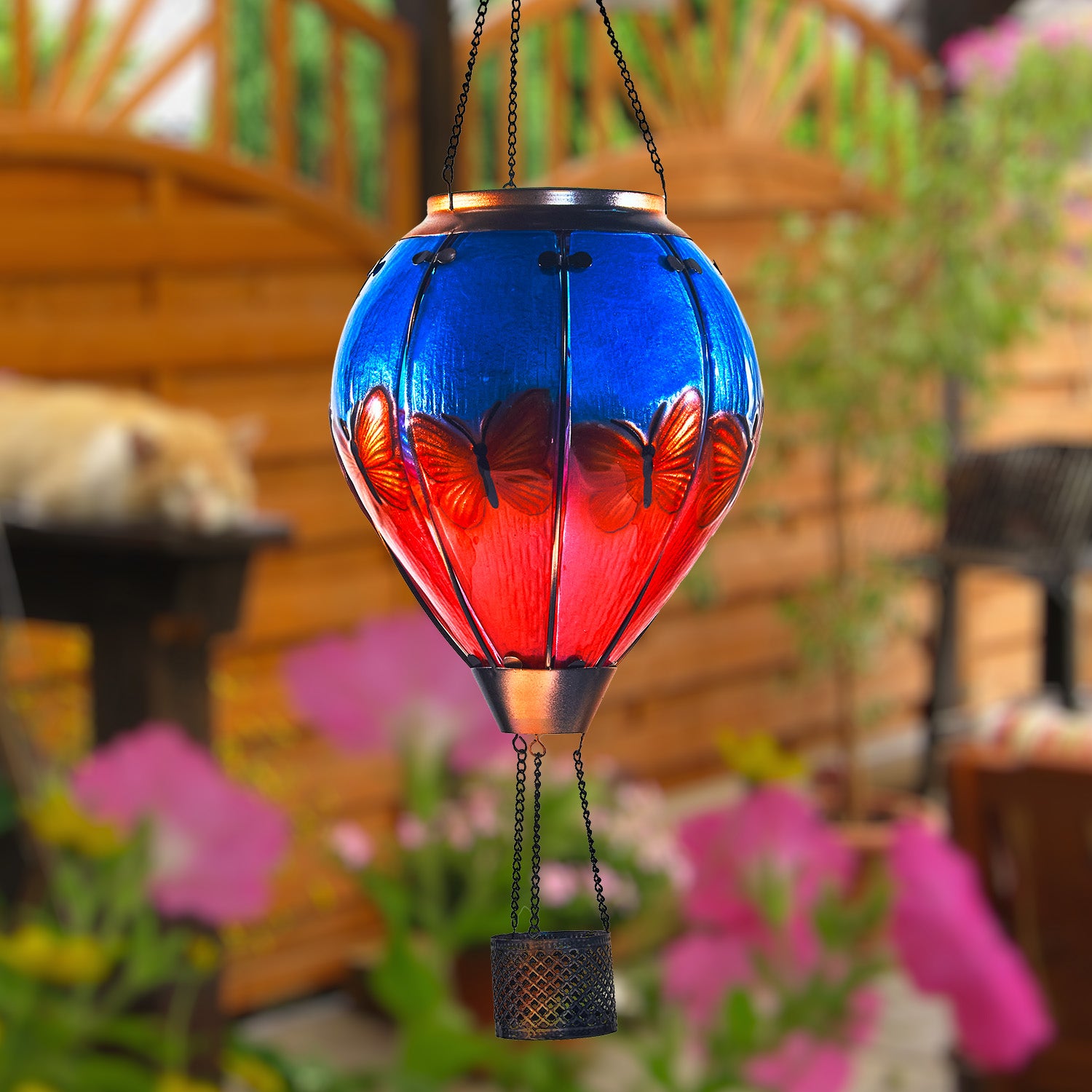Handmade Hot Air Balloon Solar Flame Lantern-Butterfly Wings