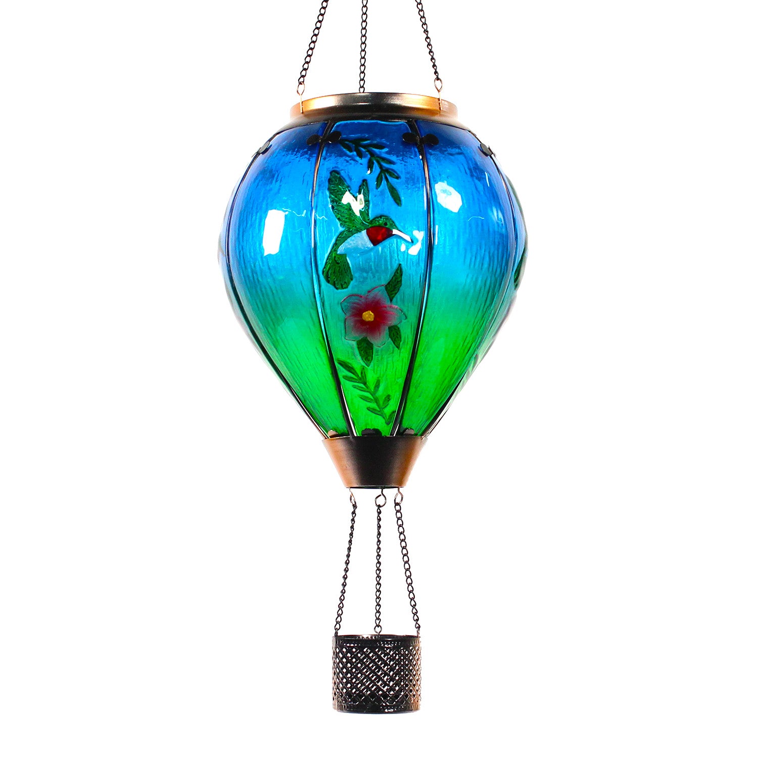 Handmade Hot Air Balloon Solar Flame Lantern-Hummingbird