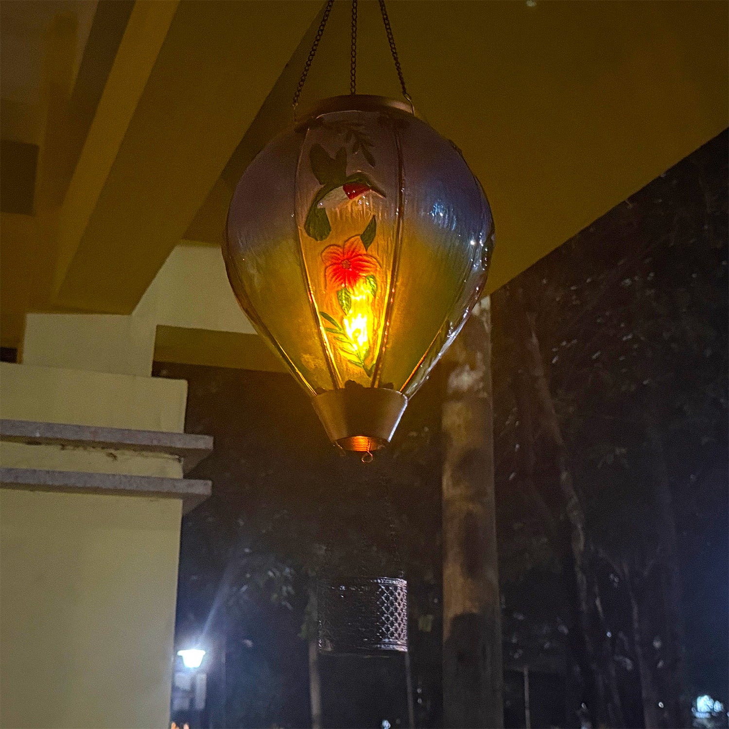 Handmade Hot Air Balloon Solar Flame Lantern-Hummingbird