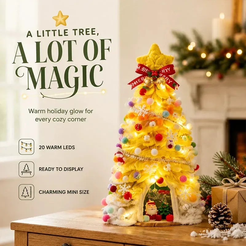 🔥Last Day 80% OFF 🎄✨DIY Pipe-Cleaner Christmas Tree House Kit with Lights