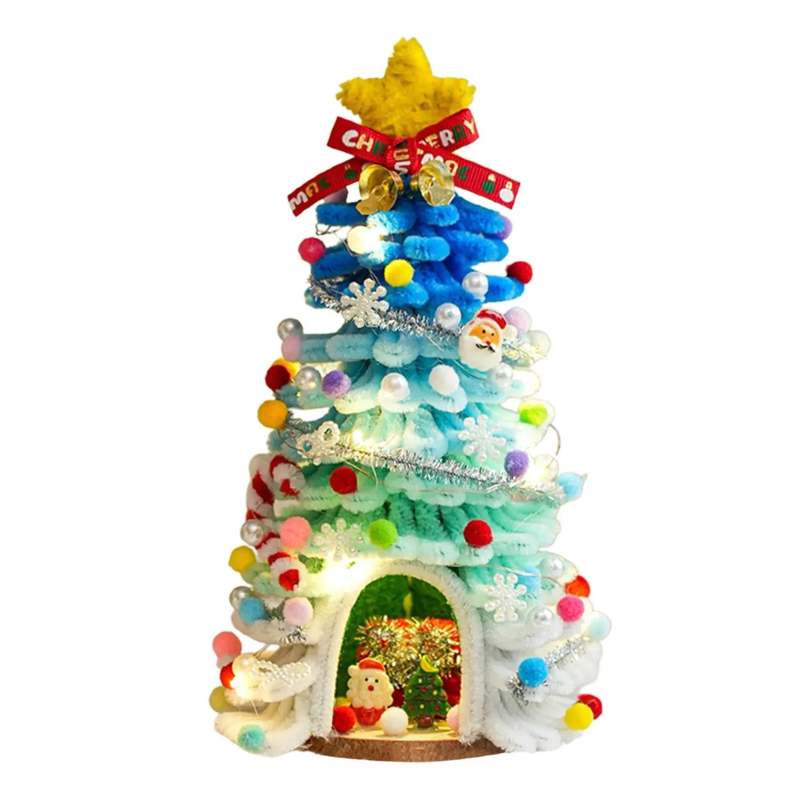 🔥Last Day 80% OFF 🎄✨DIY Pipe-Cleaner Christmas Tree House Kit with Lights