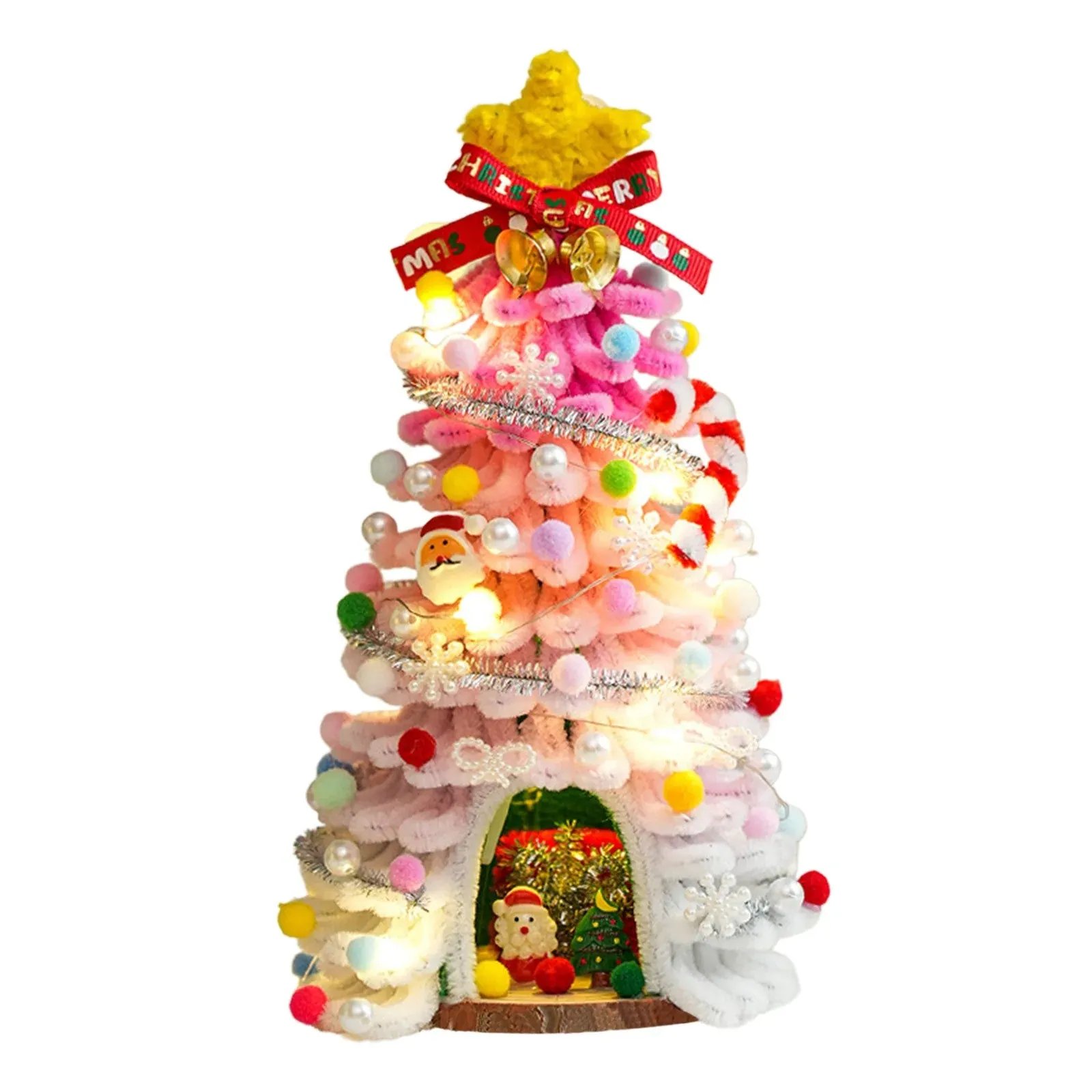 🔥Last Day 80% OFF 🎄✨DIY Pipe-Cleaner Christmas Tree House Kit with Lights