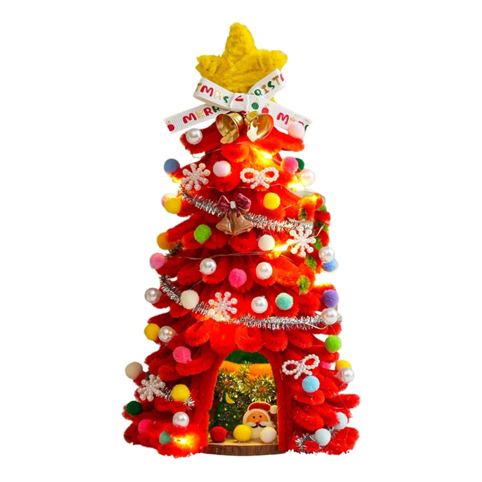 🔥Last Day 80% OFF 🎄✨DIY Pipe-Cleaner Christmas Tree House Kit with Lights