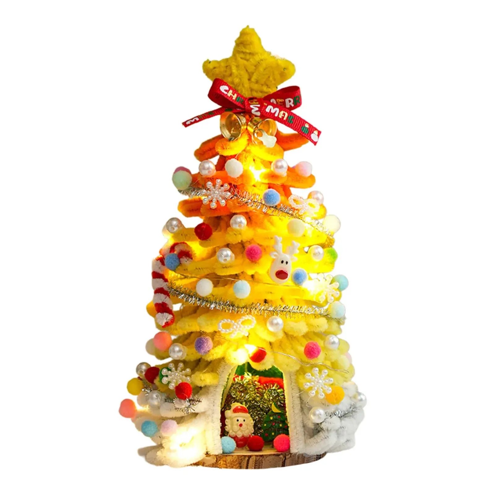 🔥Last Day 80% OFF 🎄✨DIY Pipe-Cleaner Christmas Tree House Kit with Lights