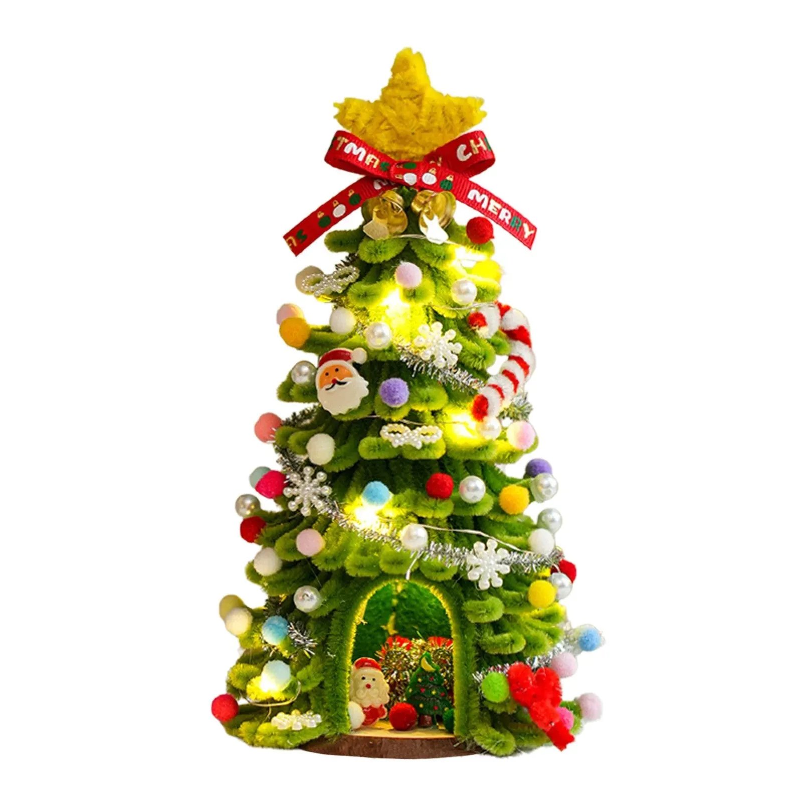 🔥Last Day 80% OFF 🎄✨DIY Pipe-Cleaner Christmas Tree House Kit with Lights