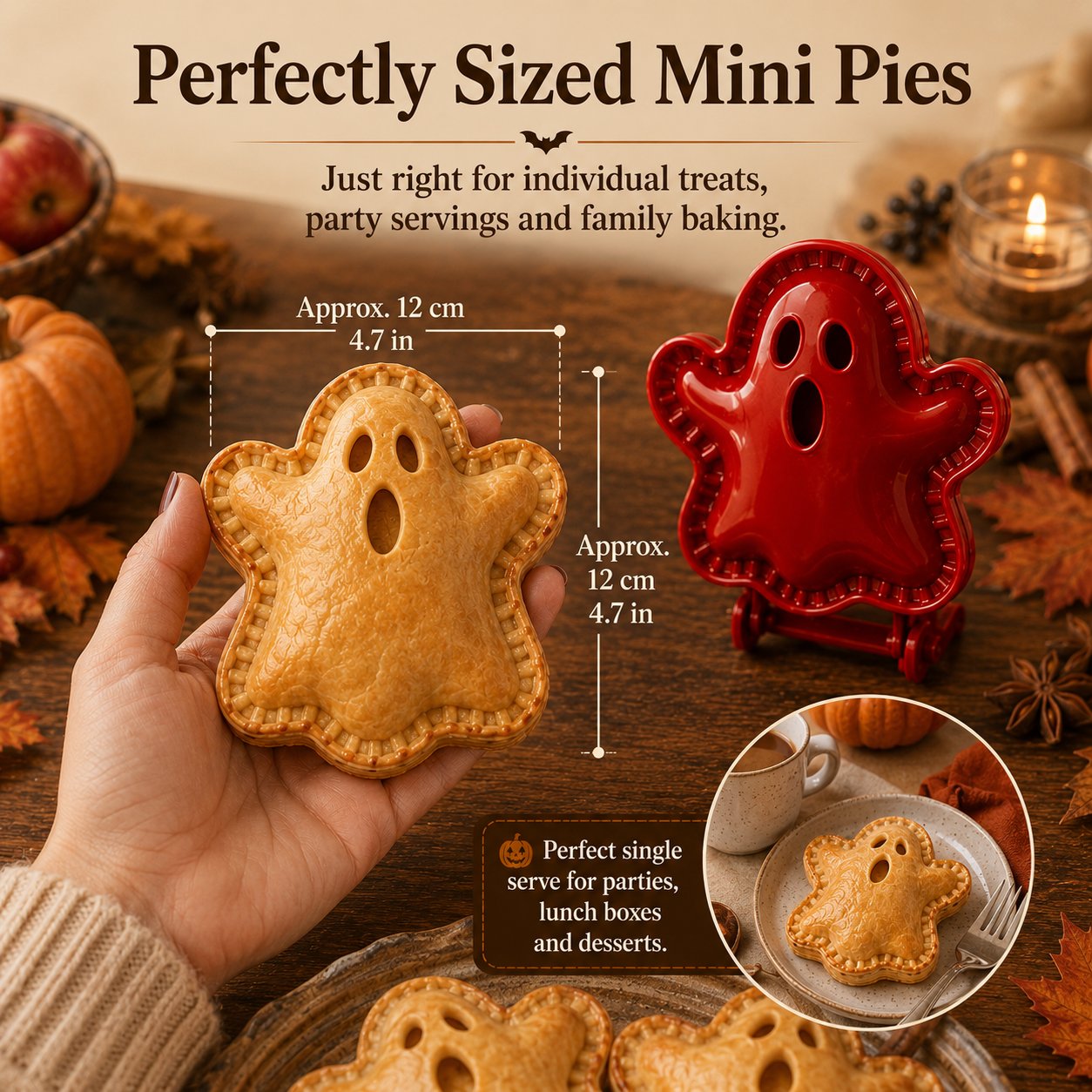 🔥LAST DAY 52% OFF🎃 Halloween Mini Pie Mold Set–8 Spooky Designs for Easy Festive Baking