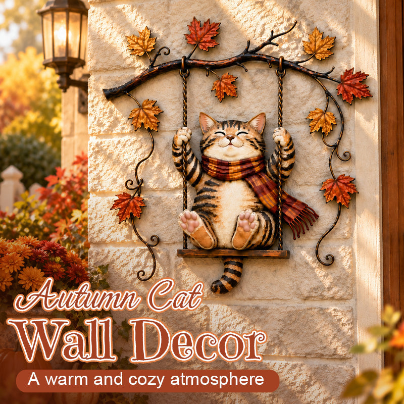 🔥 Last Day 70% OFF 🍁 Autumn Cat Metal Wall Decor🐱