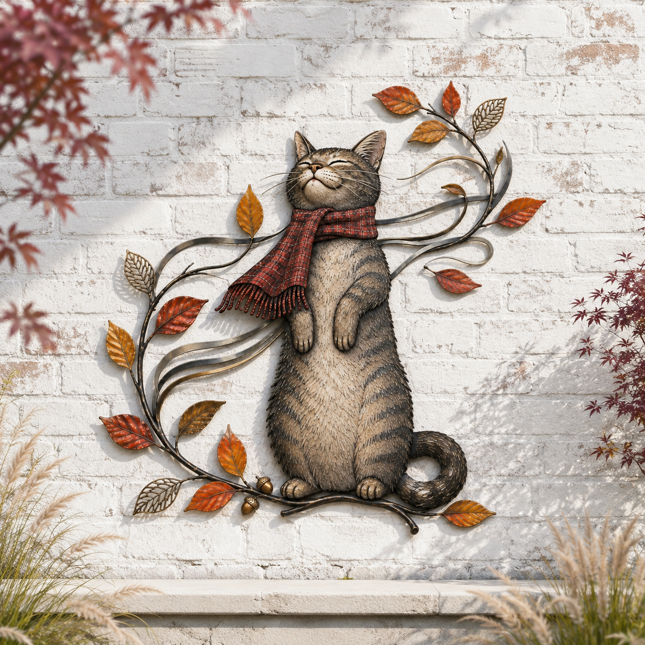 🔥 Last Day 70% OFF 🍁 Autumn Cat Metal Wall Decor🐱