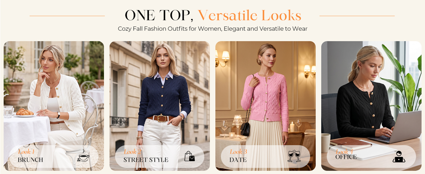 button up cable knit cardigan sweaters for women fall fashion clothing business casual outfits