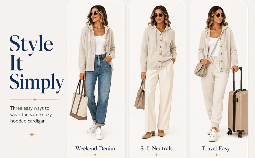 Cashmere Cardigan Sweaters for Women Plus Size Hooded Cardigan