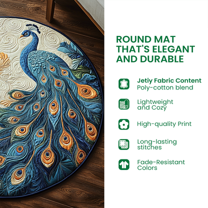 🎅Christmas Eve-themed 3D Quilted Round Mat🎄