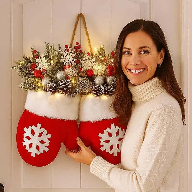 🎅 Flashing Christmas Glove Wreath · Create a warm and cosy Christmas atmosphere