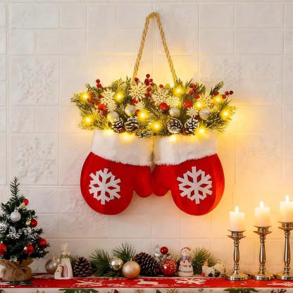 🎅 Flashing Christmas Glove Wreath · Create a warm and cosy Christmas atmosphere