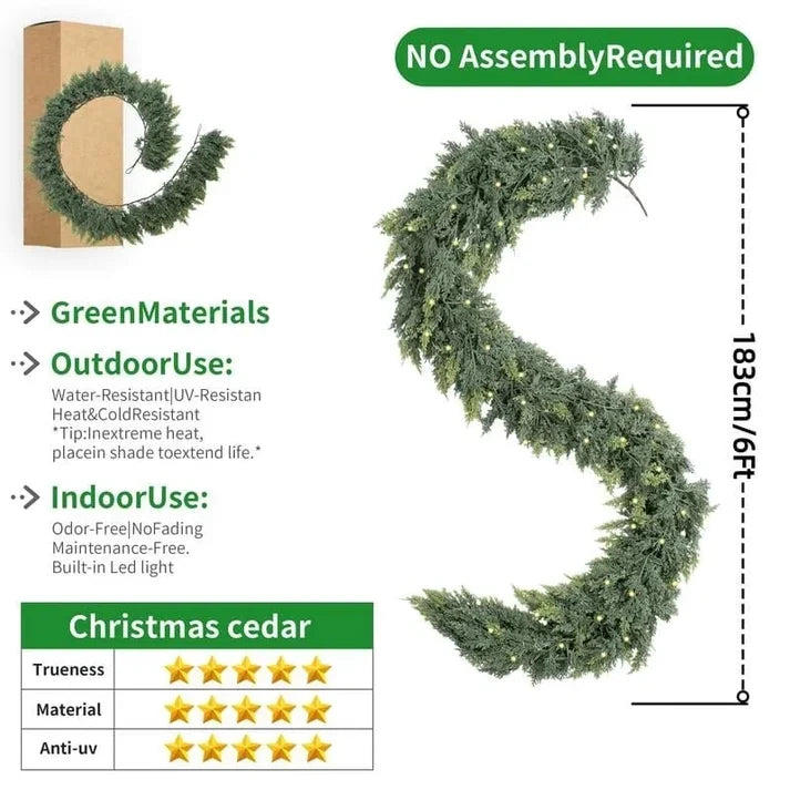 🏆2026 HOT SALE💥🎄 Pre-Lit Christmas Cedar Garland — 50% OFF, Early Bird Special