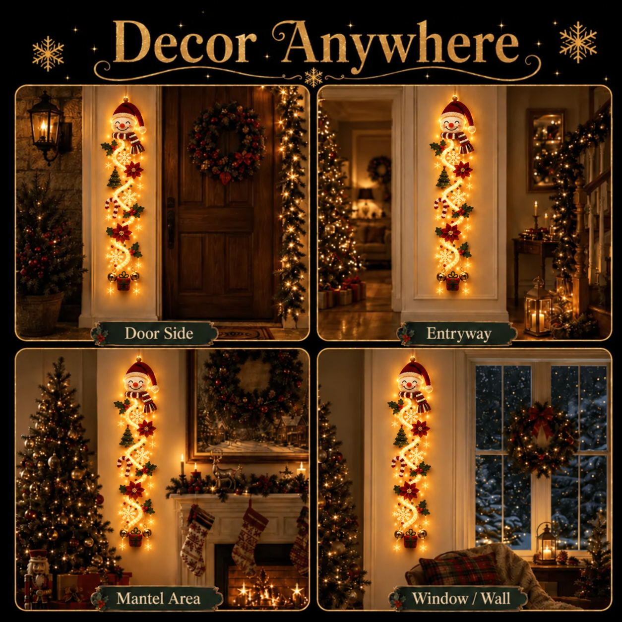 ⏳ Last Day 49% OFF – 🎄Glowing Christmas Door Hanger | 6 Festive Lighted Designs with Warm Glow, Dimensional Details & Space-Saving Vertical Décor ✨
