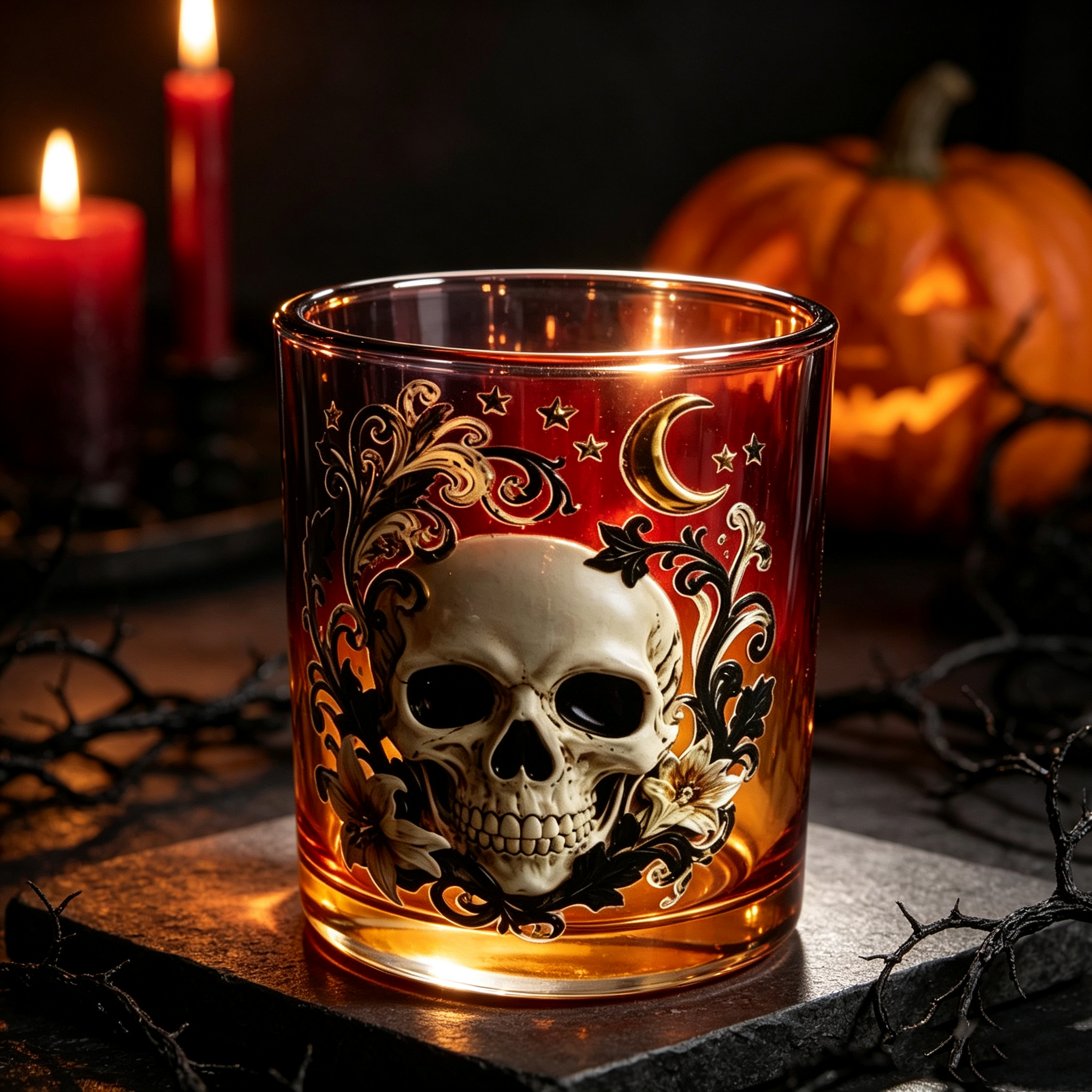 🔥LAST DAY | Limited‑Time 50% OFF✨Elegant Halloween Whiskey Glass 🥃