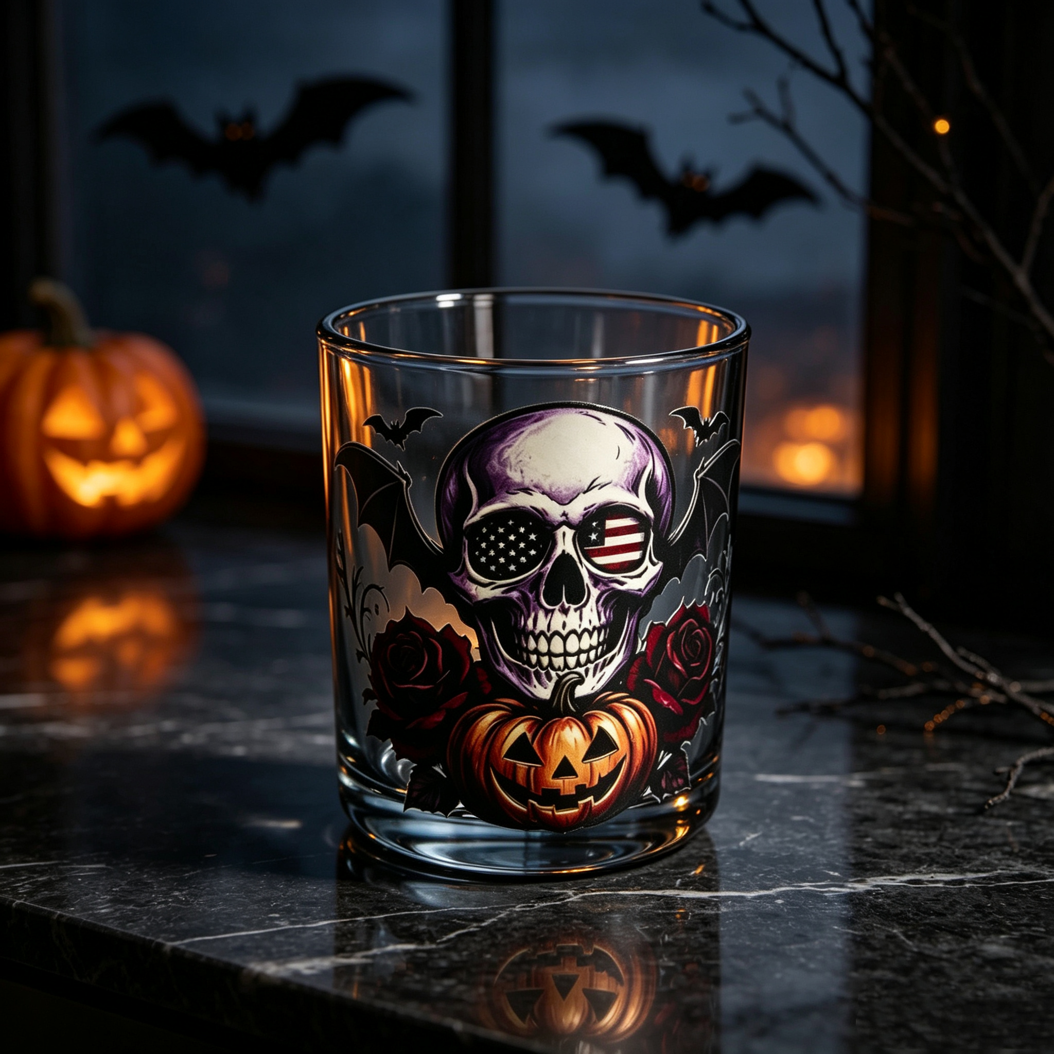 🔥LAST DAY | Limited‑Time 50% OFF✨Elegant Halloween Whiskey Glass 🥃