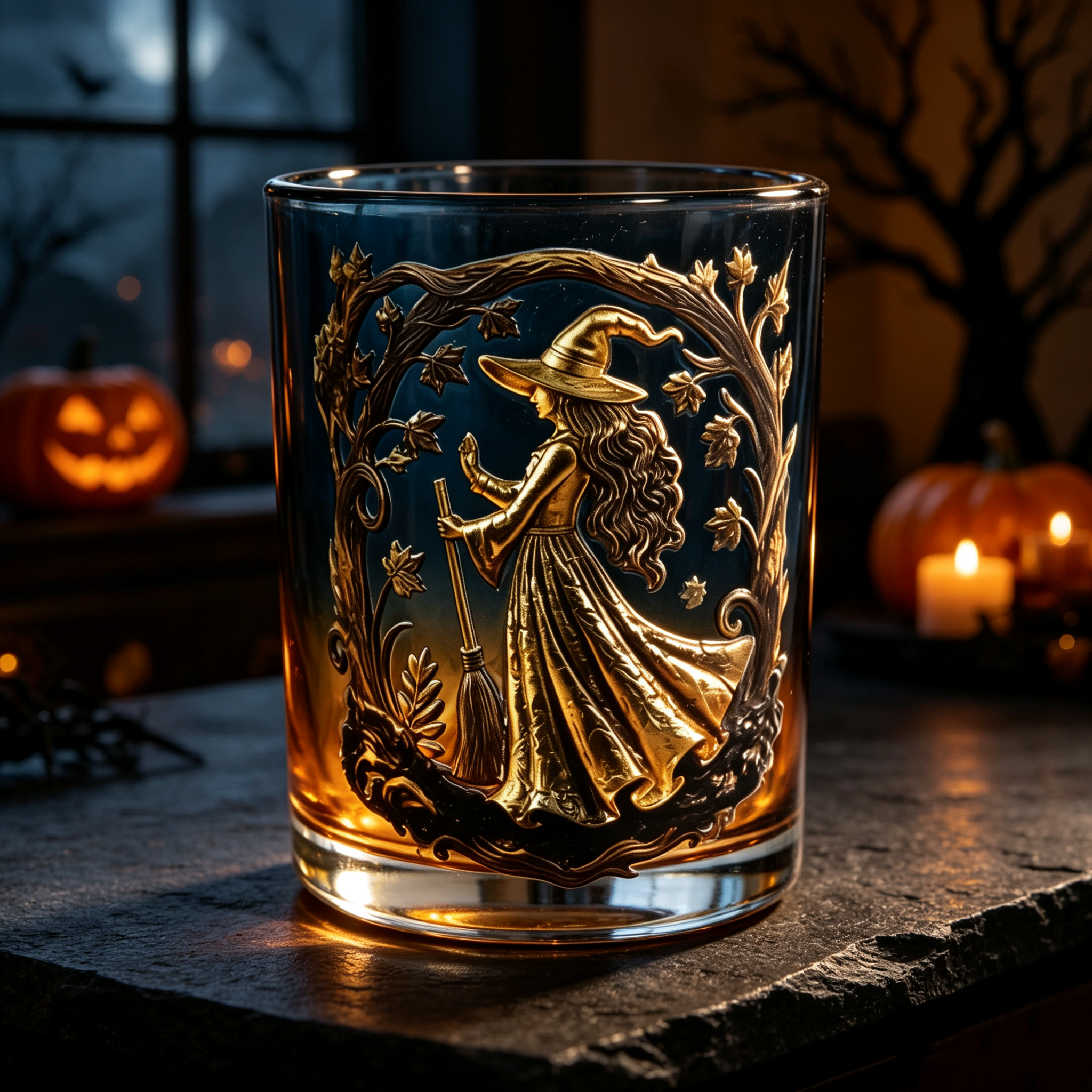 🔥LAST DAY | Limited‑Time 50% OFF✨Elegant Halloween Whiskey Glass 🥃