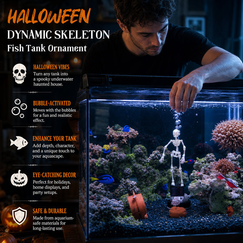 Halloween Dynamic Skeleton Fish Tank Ornament