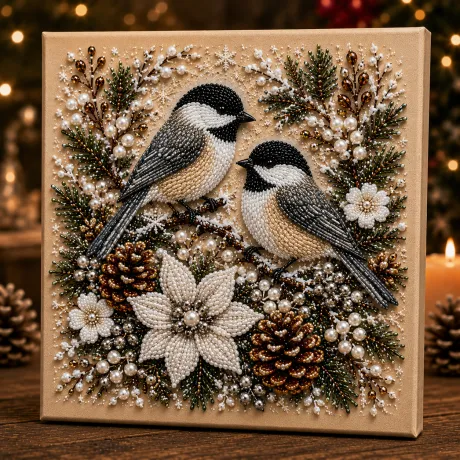🐦 Cardinal Winter Pearl Art DIY Kit