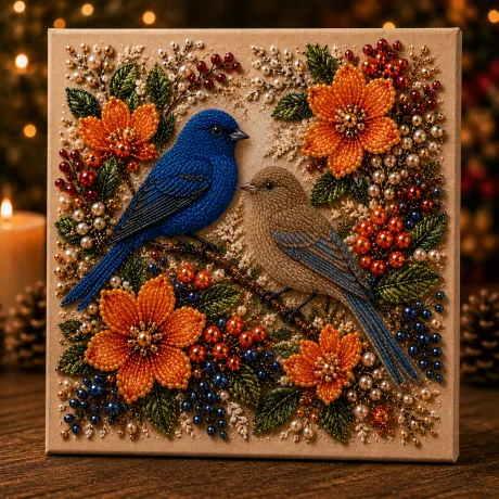 🐦 Cardinal Winter Pearl Art DIY Kit