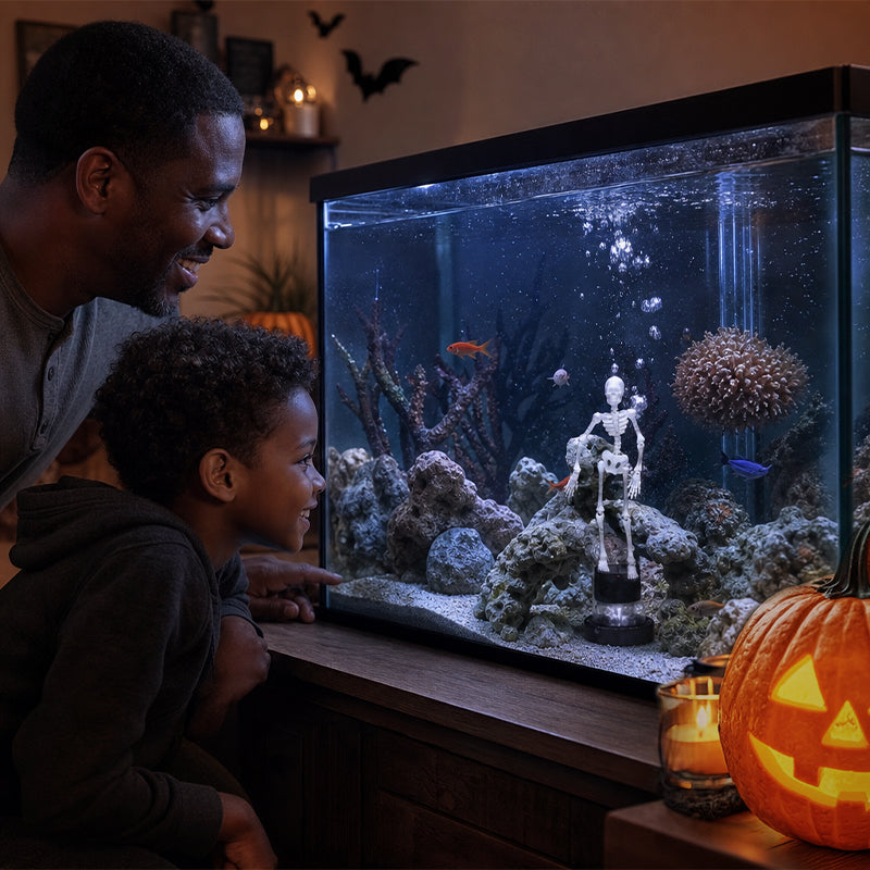 Halloween Dynamic Skeleton Fish Tank Ornament