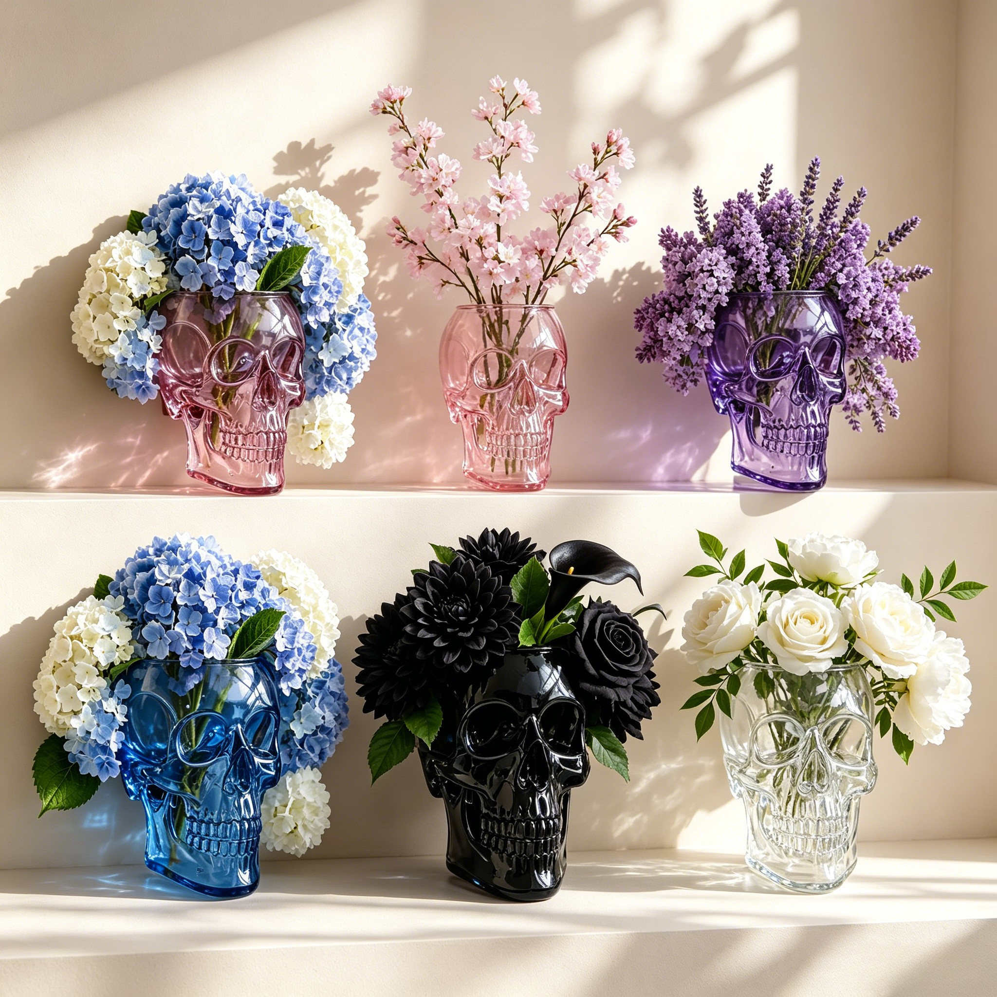 🔥Last Day 60% OFF🔥Gothic Skull Wall Vase 💀🌸 – Hangable & Tabletop Freestanding