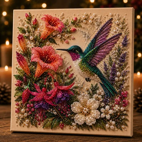 🐦 Cardinal Winter Pearl Art DIY Kit
