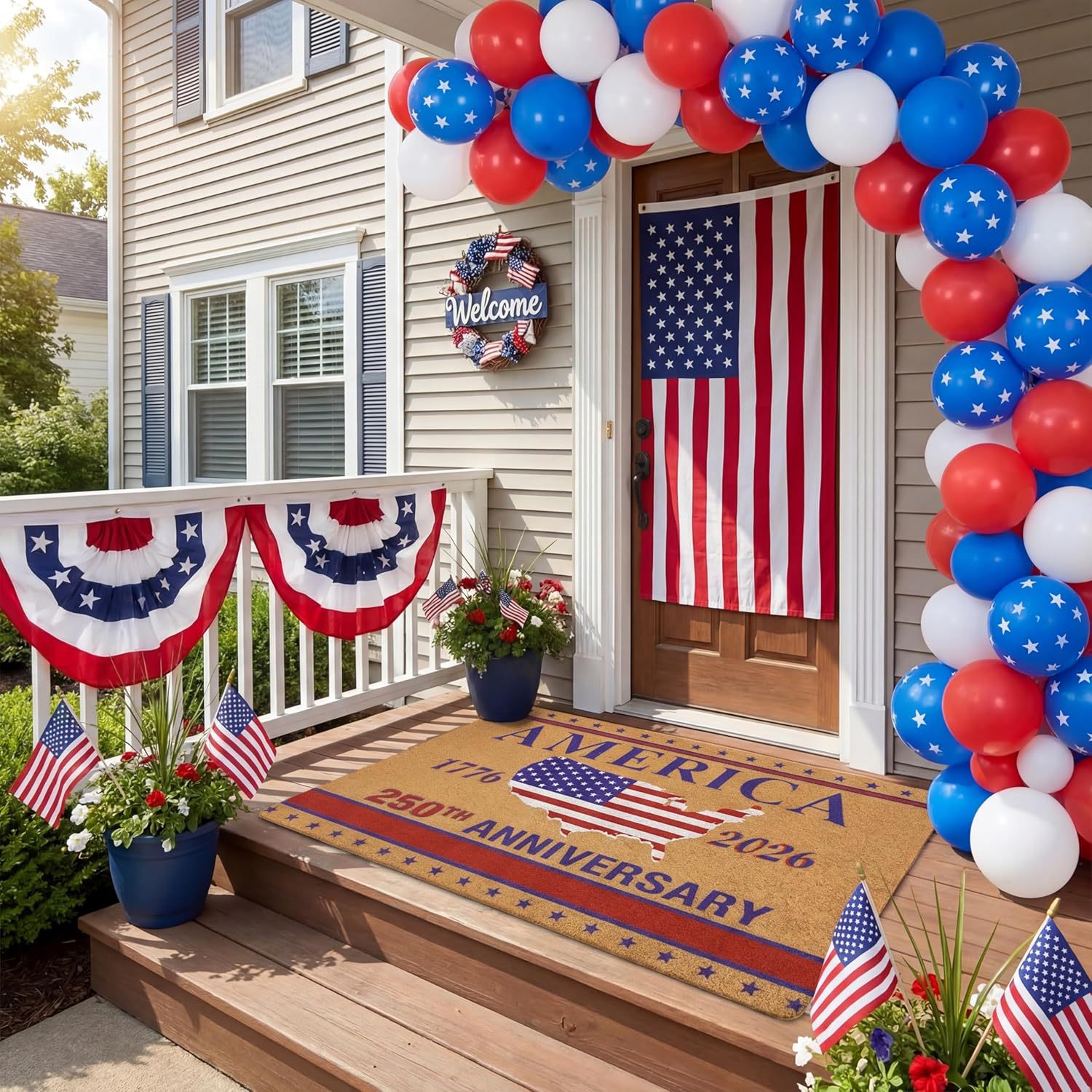 USA 250th Anniversary Patriotic Doormat ✨