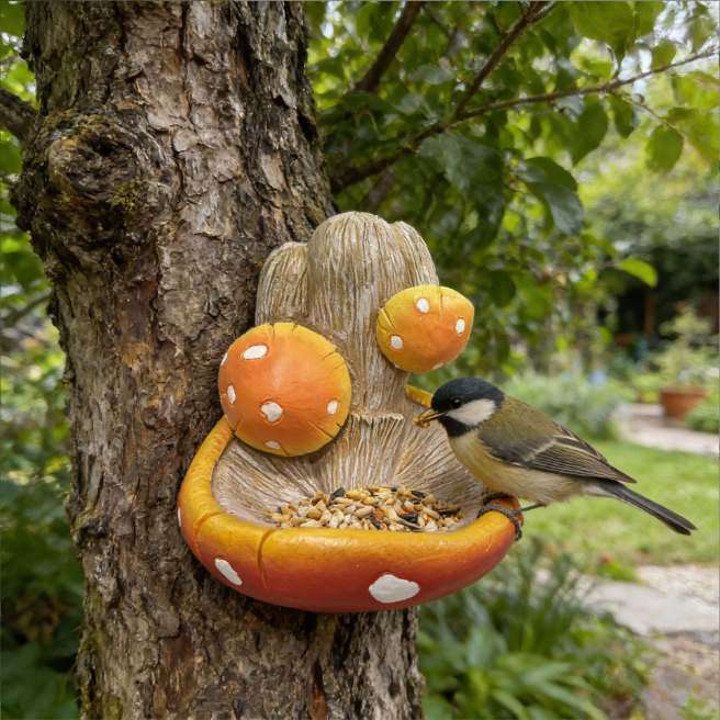 Mushroom Tree‑Mount Bird Feeder 🍄🐦