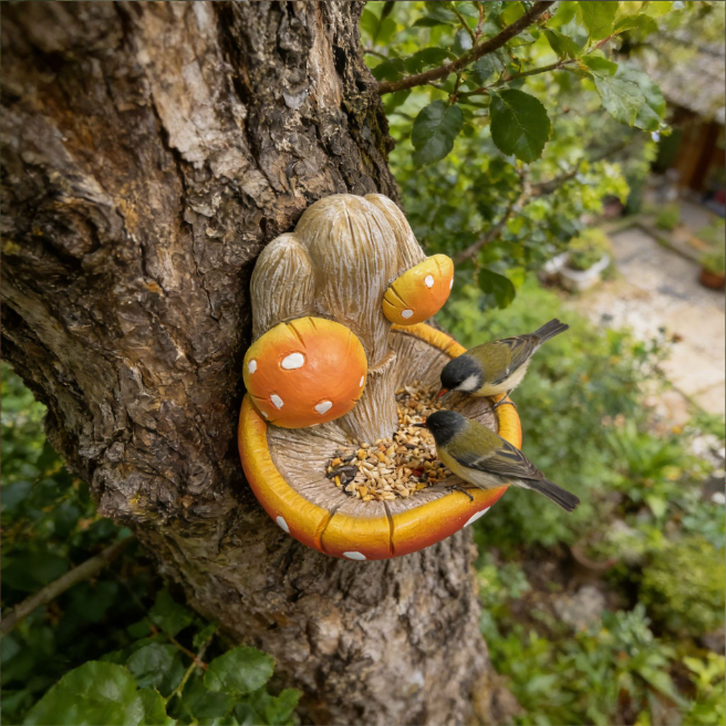 Mushroom Tree‑Mount Bird Feeder 🍄🐦
