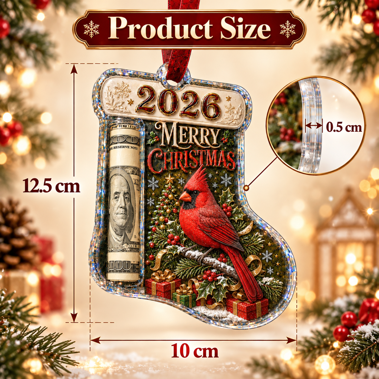🎅 2026 Christmas Gift 50% Off--Cash Clip Christmas Tree Ornament – Novelty Holiday Money Gift Clip | 9 Festive Styles