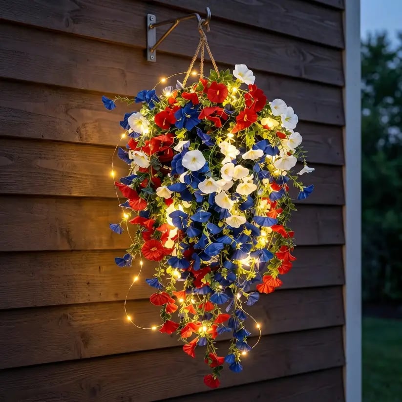 ✨Celebrate the 250th anniversary of the United States with patriotic-style hanging bouquets