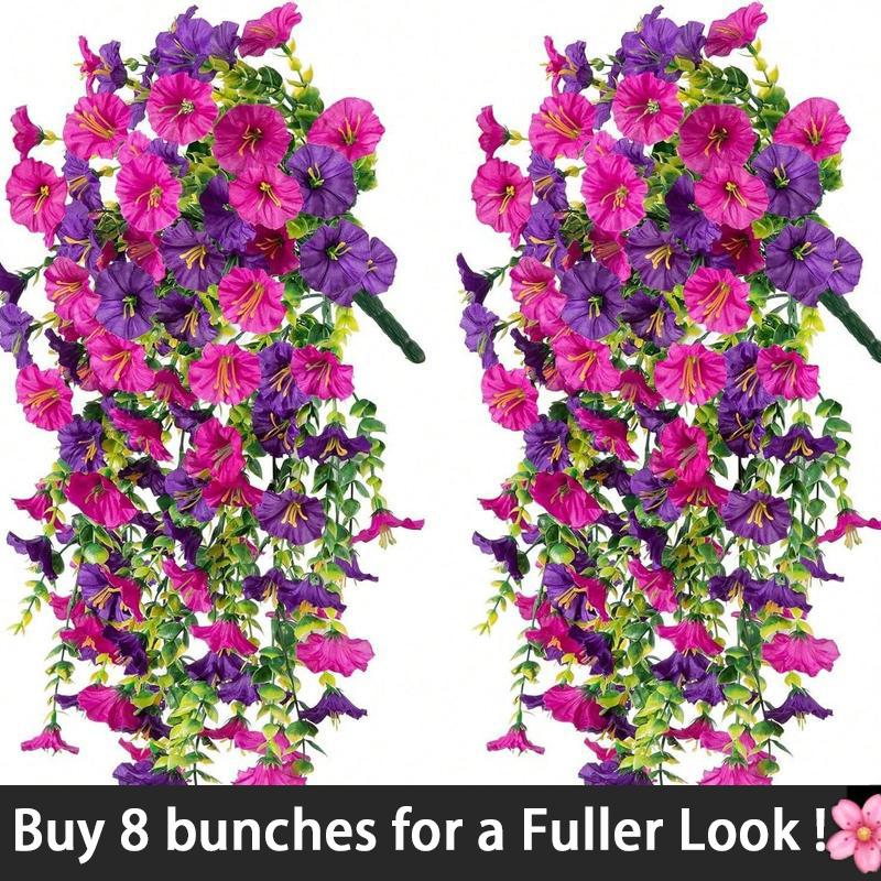 Fake Morning Glory Vine - Seasonless Faux Flowers for Home, Party, Wall & Yard, Perfect as Gifts