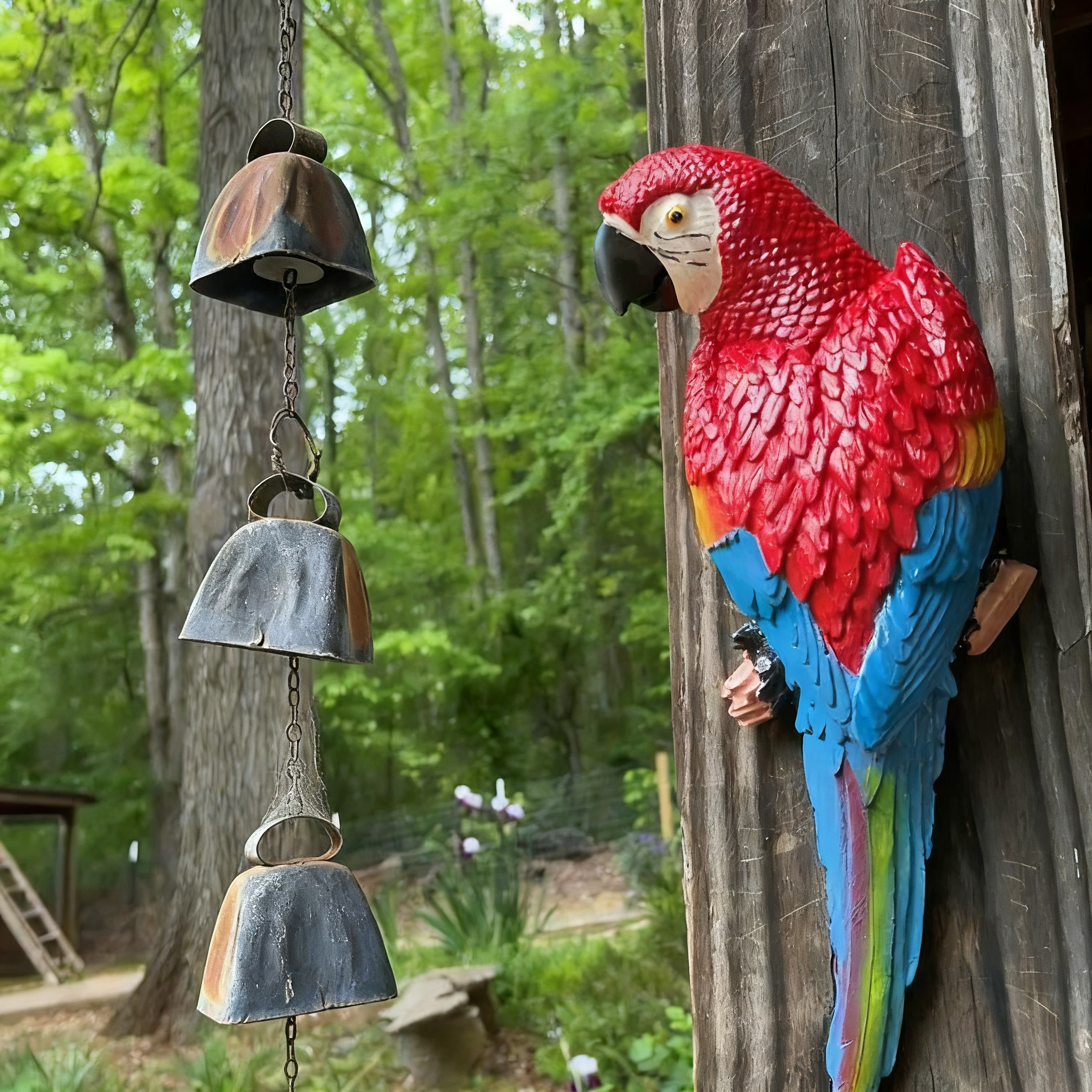 Handmade Resin Parrot Outdoor Garden Statue – Realistic Tropical Bird Decor