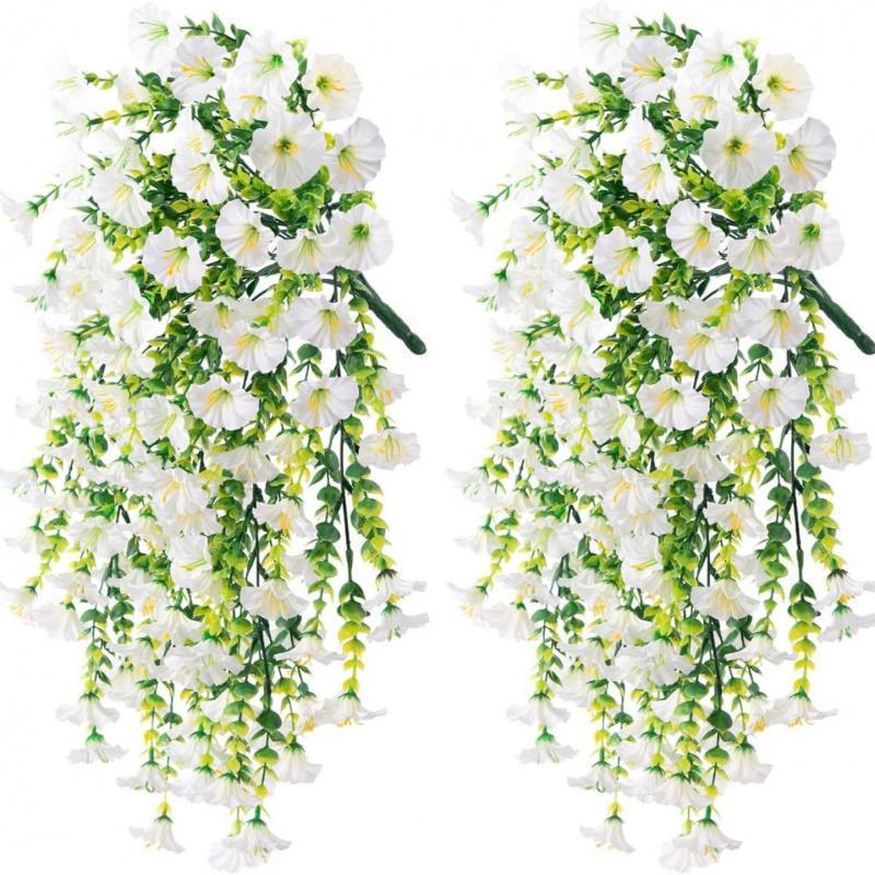 Fake Morning Glory Vine - Seasonless Faux Flowers for Home, Party, Wall & Yard, Perfect as Gifts