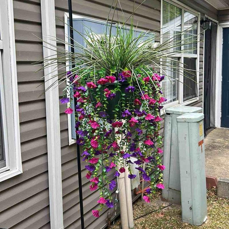 Fake Morning Glory Vine - Seasonless Faux Flowers for Home, Party, Wall & Yard, Perfect as Gifts